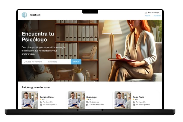 Laptop mostrando la web